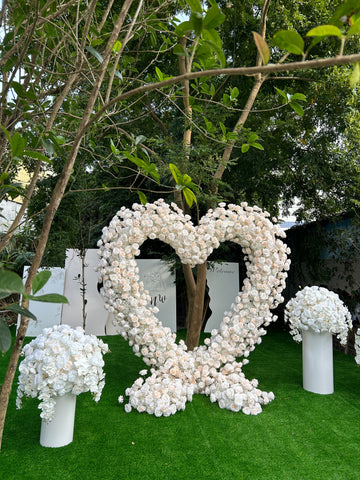 Beda Flower White Light Orange Rose Hydrangea Heart-Arch Wedding Event Decor