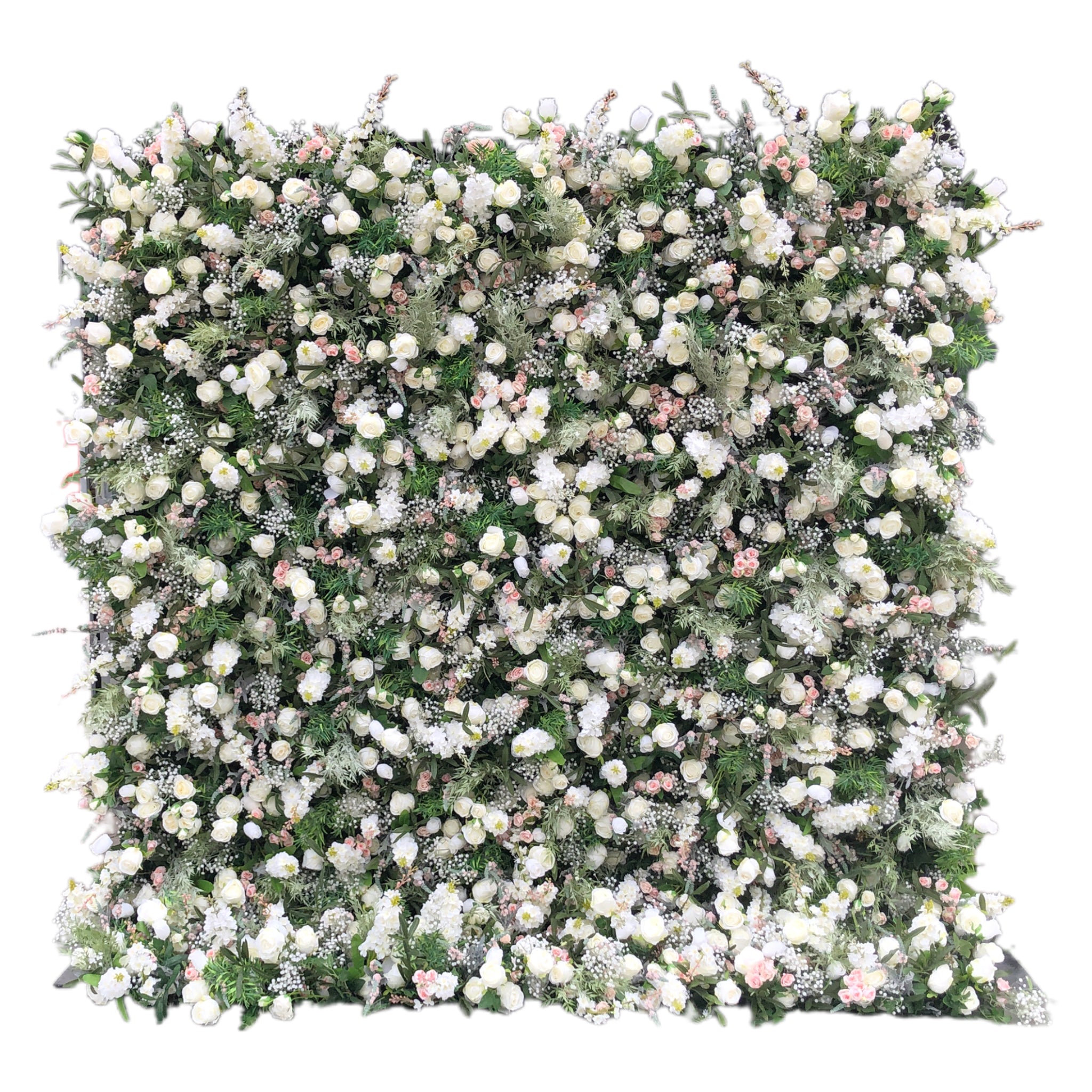 Beda Flower 7D Luxury Ivory Pink Rose White Delphinium Greenery Roll Up Silk Flower Wall Panel Wedding Event Backdrop Decor