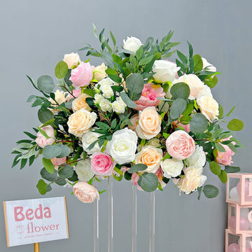 Beda Flower White Pink Orange Rose Peony Greenery Flower Ball for Table Centerpieces Wedding Event Decor