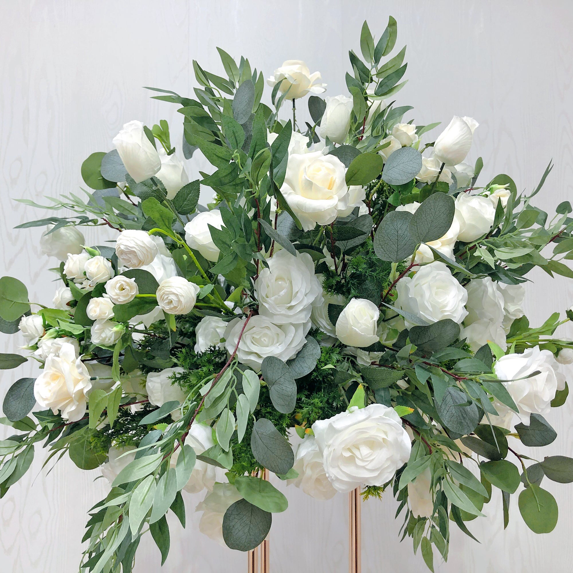 Beda Flower White Rose Greenery Flower Ball for Table Centerpieces Wedding Event Decor