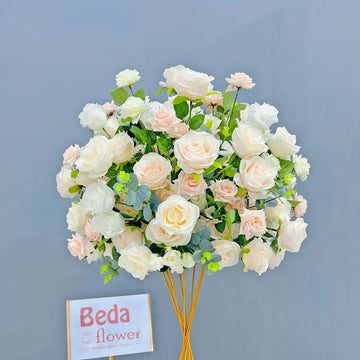 Beda Flower Pink Orange Rose Greenery Flower Ball for Table Centerpieces Wedding Event Decor