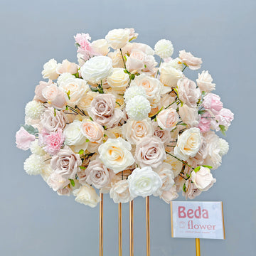 Beda Flower White Pink Orange Coffee Rose Chrysanthemum Flower Ball for Table Centerpieces Wedding Event Decor