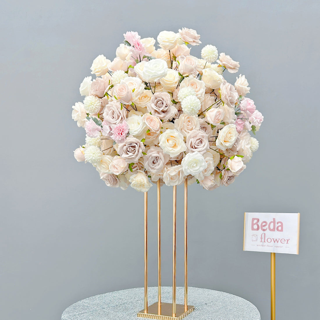 Beda Flower White Pink Orange Coffee Rose Chrysanthemum Flower Ball for Table Centerpieces Wedding Event Decor