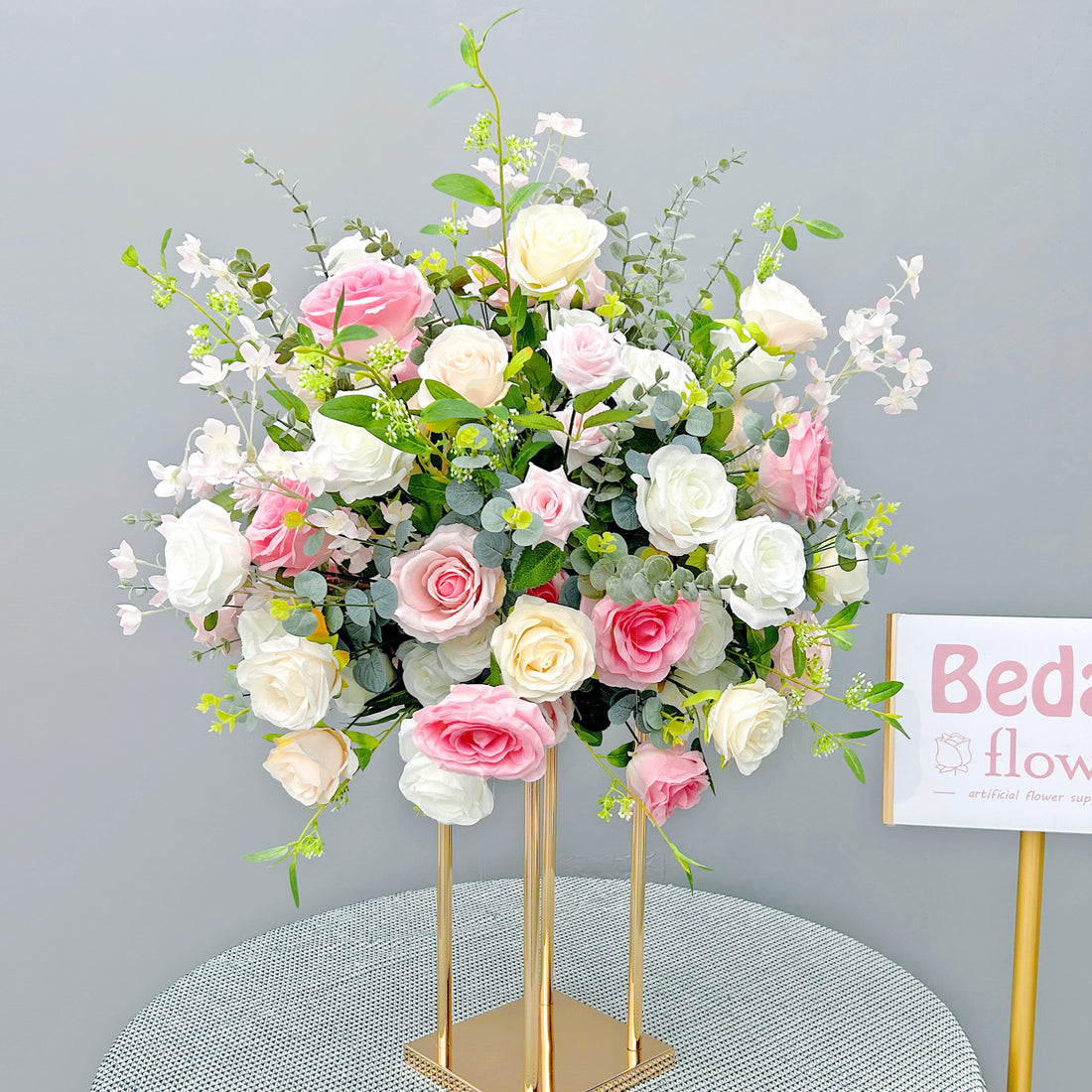 Beda Flower White Pink Orange Rose Greenery Flower Ball for Table Centerpieces Wedding Event Decor