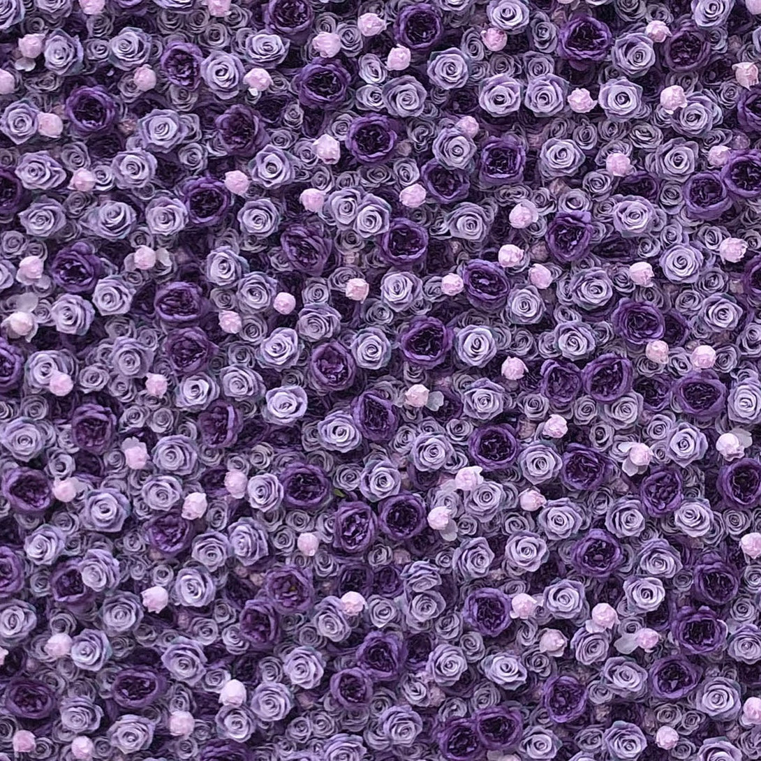 Beda Flower 3D Purple Hydrangeas Lilac Peony Roll Up Silk Flower Wall Panel Wedding Event Backdrop Decor