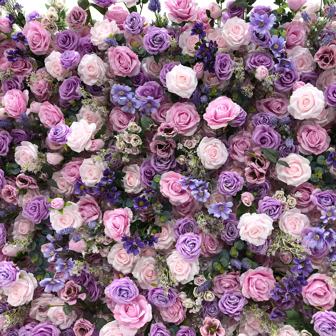 Beda Flower 7D Romantic Purple Pink Rose Greenery Roll Up Silk Flower Wall Panel Wedding Event Backdrop Decor