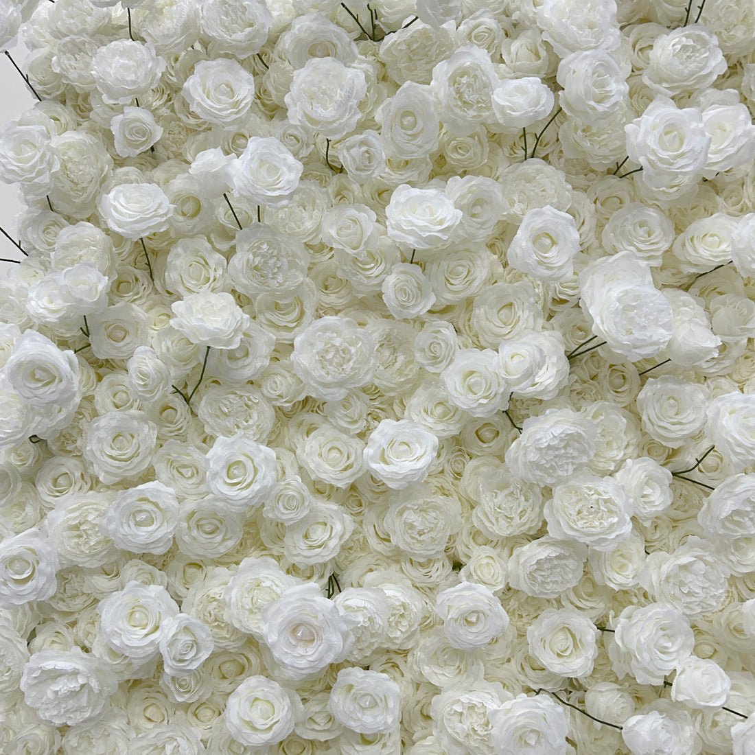 Beda Flower 5D Pure White Rose Peony Roll Up Silk Flower Wall Panel Wedding Event Backdrop Decor