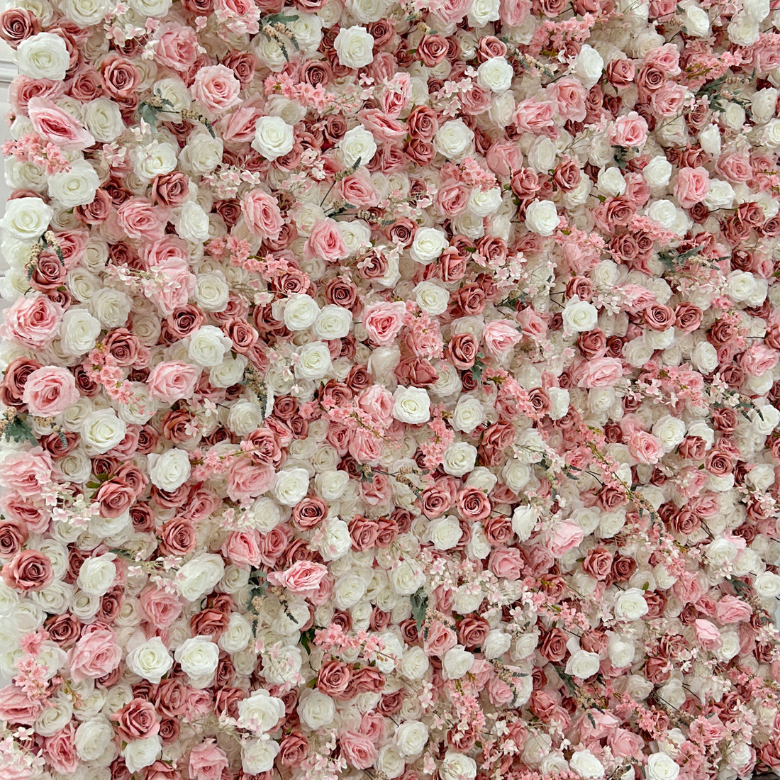 Beda Flower 5D Pink Coffee White Rose Roll Up Silk Flower Wall Panel Wedding Event Backdrop Decor