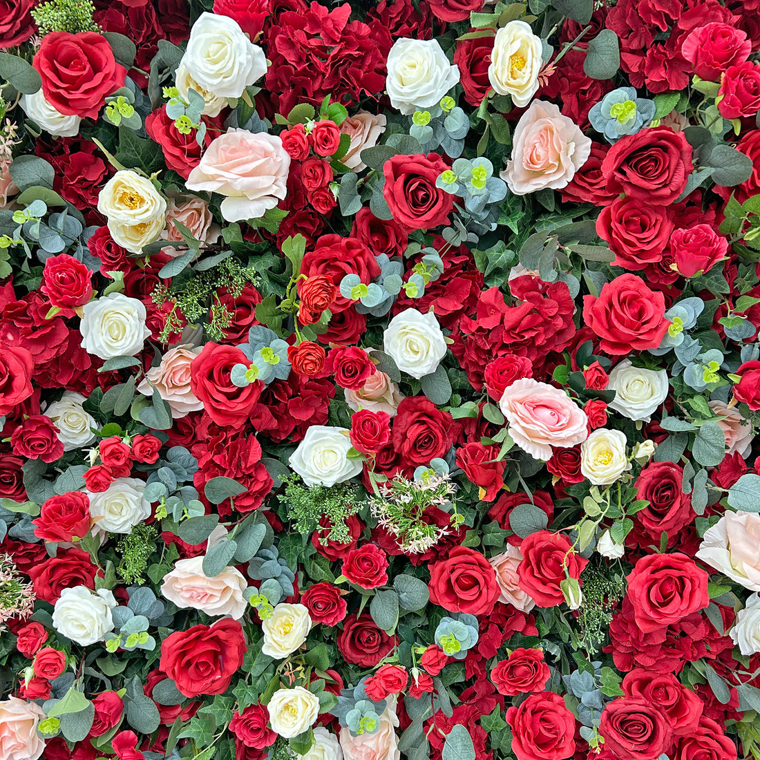 Beda Flower 3D Red Pink White Rose Greenery Roll Up Silk Flower Wall Panel Wedding Event Backdrop Decor